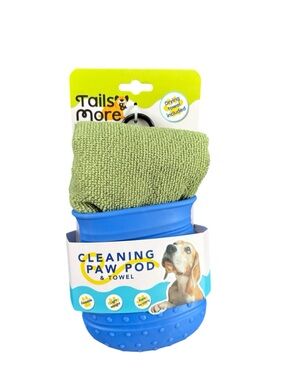 Tails & More Dog Paw Cleaner Cup Portable Paw Washer w/ Towel NWT